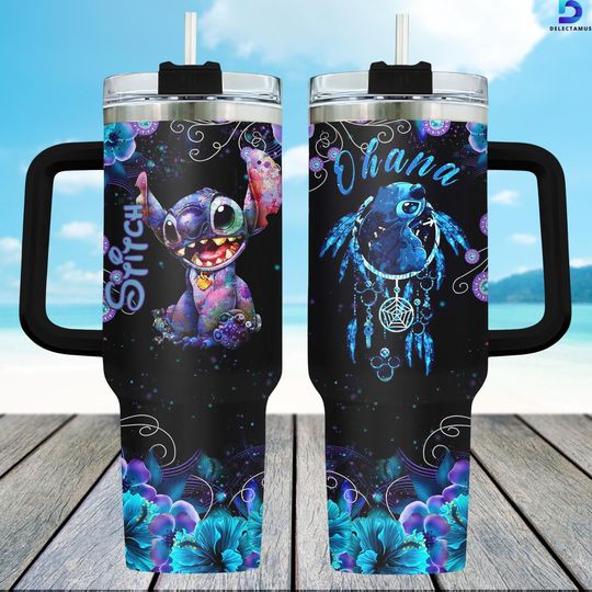 Discover Disney Stitch 40oz Tumbler, Ohana Stainless Tumbler, Lilo And Stitch Drinkware Tumbler, Stitch Cup, Disneyland Trip Steel Tumbler