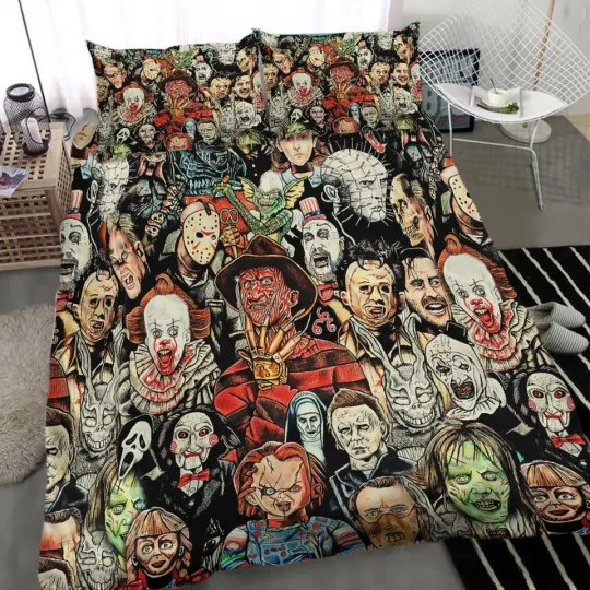 Discover Horror Character, Horror Halloween Bedding Set , Size Twin (172*218cm)