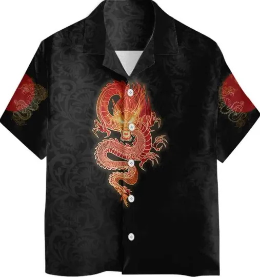 Chinese Dragon Hawaiian Shirt, Red Dragon Shirt For Men And Women