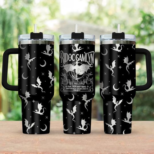 The Quest Squad Onyx Storm Engraved Tumbler 40oz, Ridoc Gamlyn Fourth Wing Series Tumbler, Dragon Rider Tumbler, Gift For Book Lover