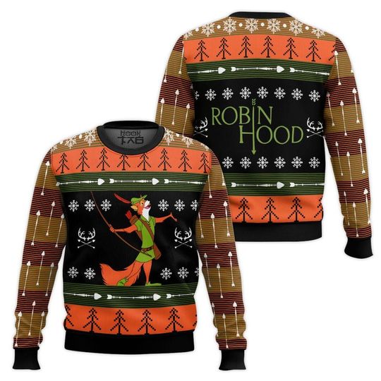 Christmas Disney Robin Hood Ugly Sweater, All Over Print 3D Ugly Sweater Gift For Her Mother, Family Trip Sweater, Xmas Party For Kid