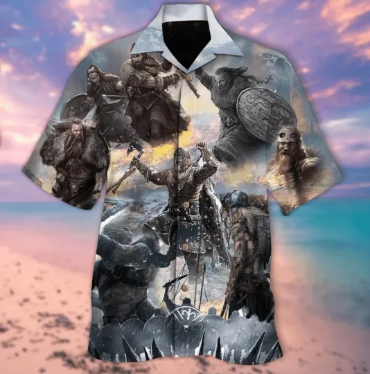 Discover Viking Snow Field War Hawaiian Shirt For Men Women