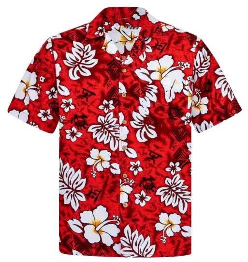 Discover Hawaiian Shirt "classic Flowers (red)" for Men