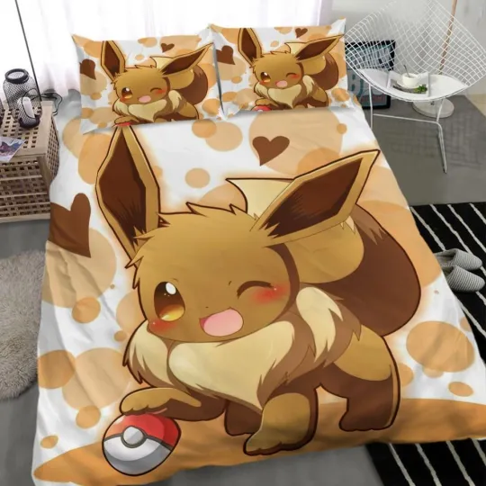 3D Printed Ee PKM Bedding Duvet Cover Set, Bedding Set