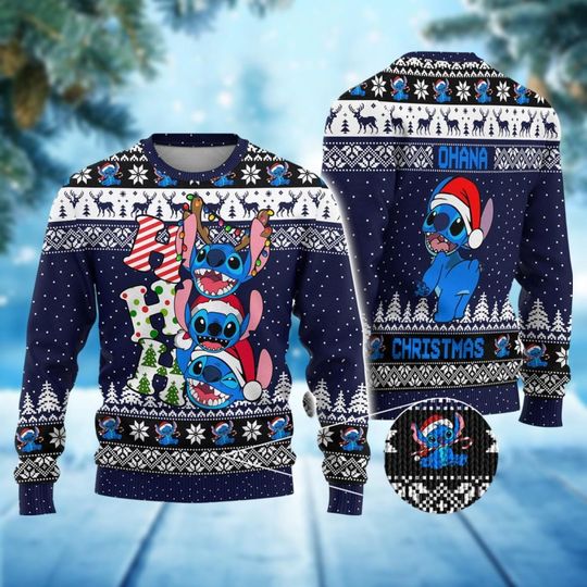 Discover Christmas Stitch Ugly Sweater, Stitch Santa Xmas Sweater, Stitch Ohana Christmas Sweatshirt, Disney Funny Sweater, Christmas Gift
