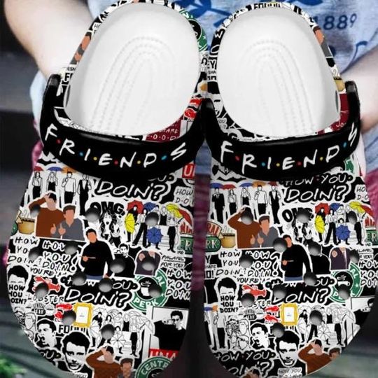 Friends TV Series Black Clogs Shoes, Christmas Gift