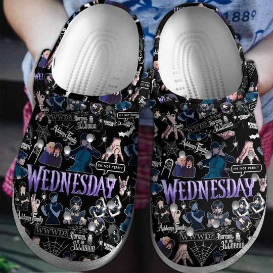 Wednesday Movie Clogs Shoes, Lover Wednesday Slippers, Funny Clogs