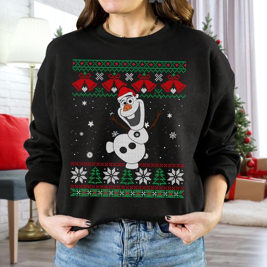 Discover Disney Frozen Olaf Christmas Ugly Sweater Shirt, Funny Frozen Olaf Christmas Shirt, Disneyland Christmas 2025 Family Matching Shirt