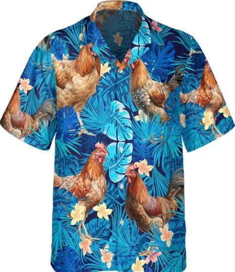 Discover Chicken Hawaiian Shirt for Men Funny - Hawaiian Shirts Short Sleeve Size S-5XL