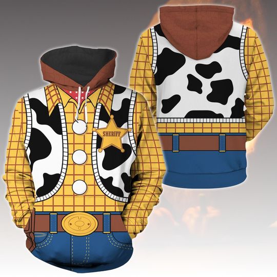 Discover Woody Costume Hoodie, Toy Story Cowboy Cosplay Outfit For Adult, Disney Halloween, Toy Story Woody Costume Gift Idea