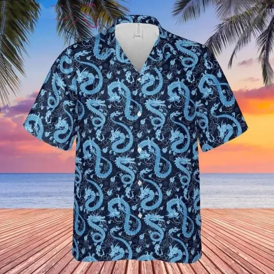 Discover Blue Dragon, Dungeons & Dragons Hawaiian Shirt Size S-5XL