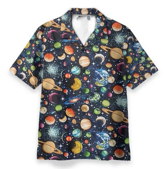 Solar System, Galaxy, Universe Pattern - Hawaiian Shirt