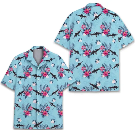 Tropical Gun Hawaiian Shirt for Men Women