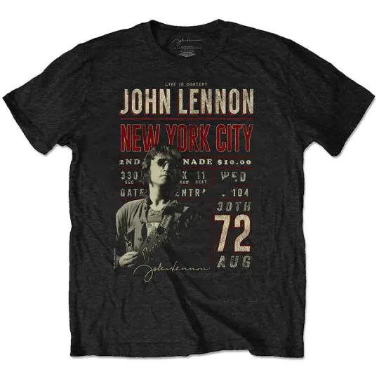 Discover J Lennon T Shirt NYC 72 Logo Official Mens Black L