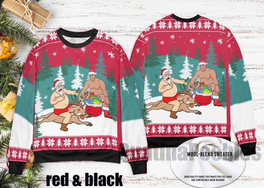 Discover Santa Barry Wood Drinking Beer Ugly Sweater, Santa Barry Wood Christmas Sweater  Unisex Funny Sweater for Family, Christmas Ugly Sweater
