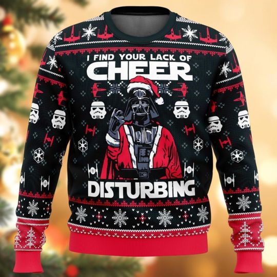 Discover Darth Vader Santa Christmas Ugly Sweater, I Find Your Lack of Cheer Disturbing Shirt, Disney Family Sweater, Holiday Xmas Party Gifts
