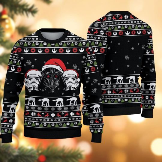Christmas Darth Vader Stormtrooper Ugly Sweater, Star Wars Holiday Sweater, Disney Movie Sweater Family, Sweater For Men Women Kid