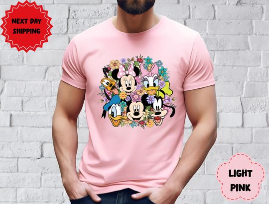 Discover Mickey and Friends Shirt, Disney Trip 2025 Shirt, Disney Vacation Sweatshirt, Disneyworld Floral Shirt, WDW Disneyland Family Matching Shirt