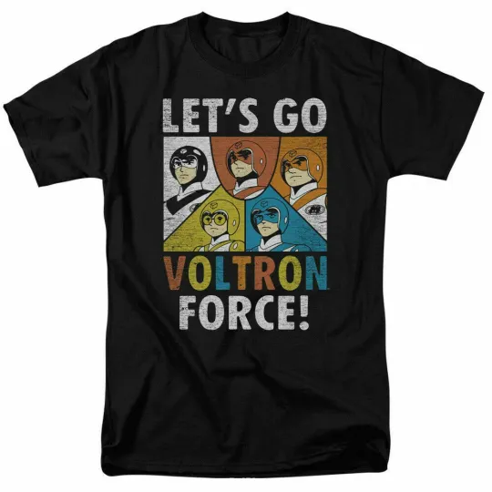 Voltron Force Men's T-Shirt Licensed Cartoon Merchandise Black