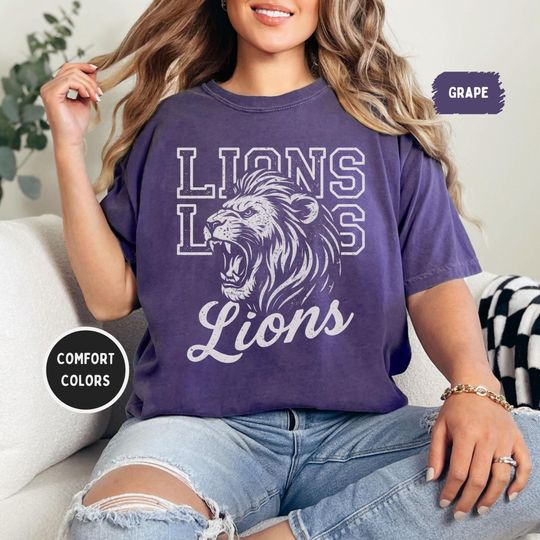 Discover Lion Mascot T-Shirt, Vintage Game Day Tee, Sports Football Fan Gift