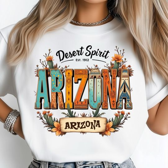 Discover Arizonna State Cactus Sunset T-Shirt, Girls Trip Gift Shirt, Western Cowboy Art