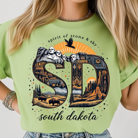 Discover South Dakota State T-Shirt, Wild West State T-Shirt, Mount Rushmore Western Shirt