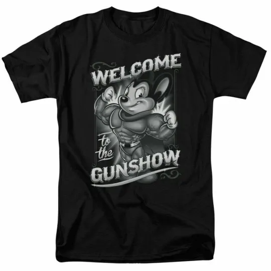 Discover Mighty Mouse T-Shirt Men's Cartoon Merchandise Black