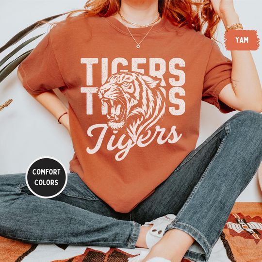 Discover Tigers Mascot T-Shirt, Vintage Game Day Tee, Sports Football Fan Gift