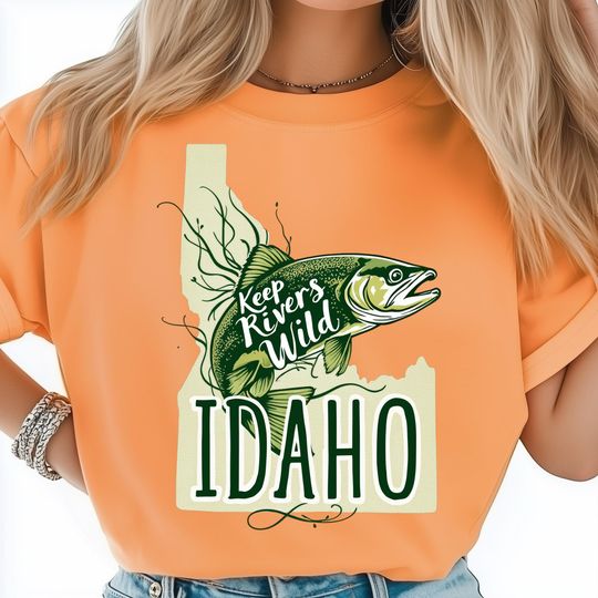 Discover Keep Rivers Wild PNG, Idaho Ecofriendly Tshirts Design, River Wildlife Poster Design, Lake Nature State Art Print, USA State Shirt Design