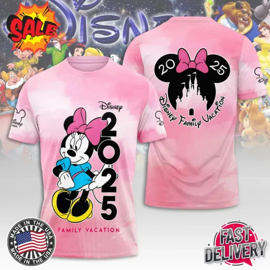 Discover NEW!! Mickey's Disney Family Vacation 2025 Unisex T-Shirt 3D S-5XL Fast Delivery