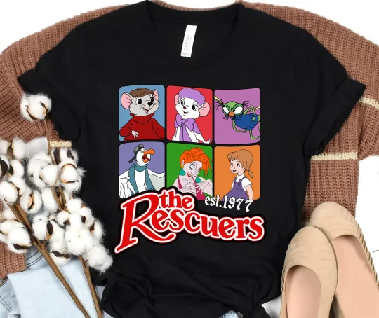 Discover Disney The Rescuers Characters Group Shot 1977 Unisex Adult Kid Shirt