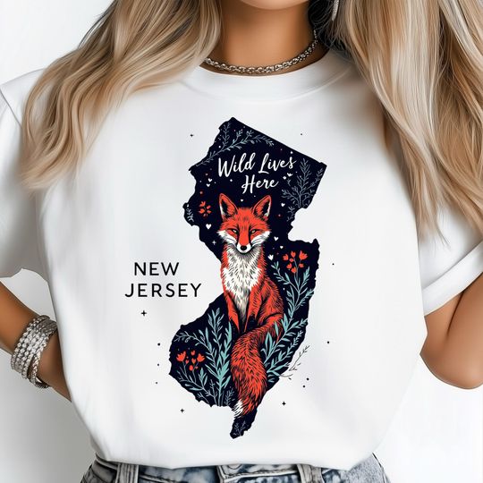 Discover Wild Lives Here T-Shirt, Ecofriendly Tshirts Design, New Jersey Red Fox Art