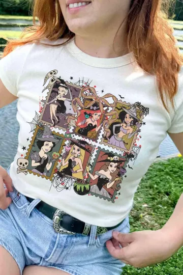 Discover Vintage Disney Princess Halloween Witch Princess Coquette Bow Unisex Tee