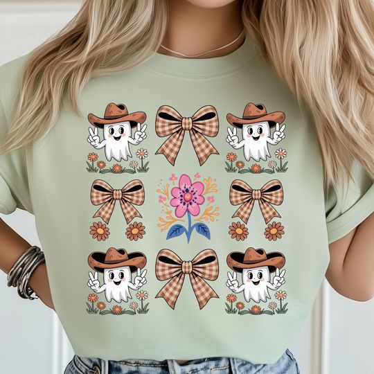 Discover Western Halloween T-Shirt, Cowgirl Png, Pumpkin T-Shirt, Spooky Season T-Shirt