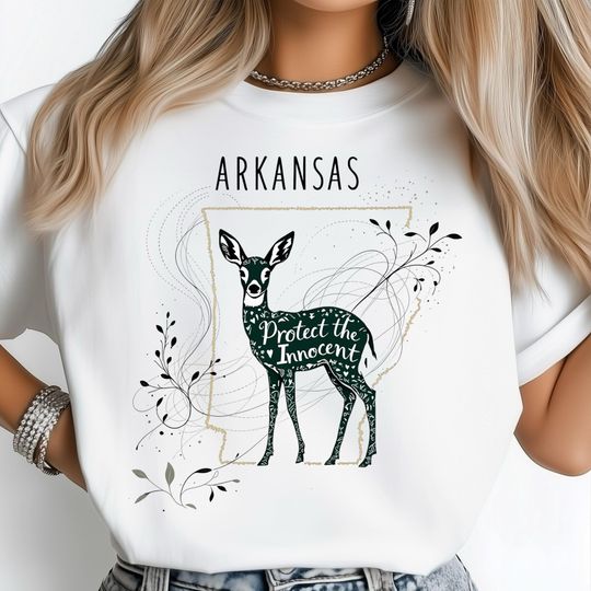 Discover Protect the Innocent T-Shirt, Arkansas Fawn Art, Wildlife Forest Illustration