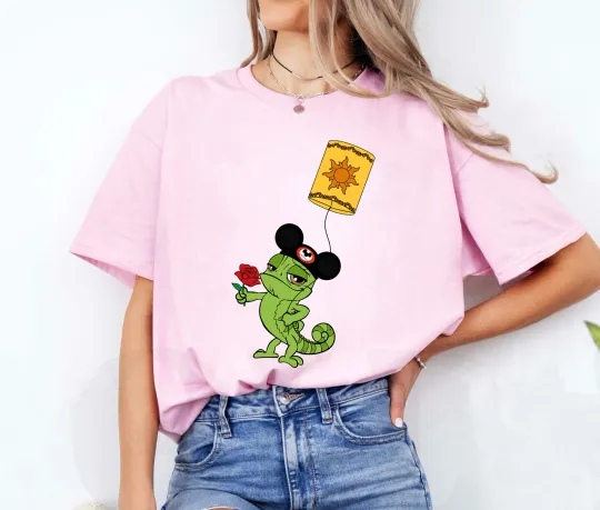 Discover Disney Tangled Pascal With Disney Hat And Rose Unisex Adult Kid Shirt