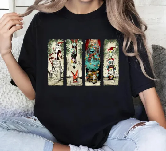 Discover Disney Haunted Mansion The Nightmare Before Xmas Lights Unisex Shirt
