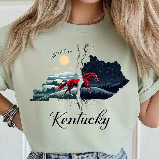 Discover Kentucky Day And Night, Scenic Horse Riding Art, Countryside Travel