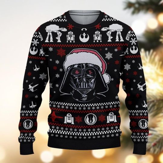 Christmas Darth Vader Santa Ugly Sweater, Disney Star Wars Xmas Sweater, Holiday Sweater For Family Dad Men Women,Movie Christmas Shirt