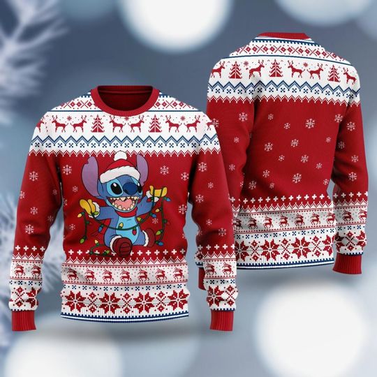 Discover Christmas Stitch Christmas Shirt, Disney Stitch Christmas Sweater, Lilo And Stitch Ugly Sweater, Stitch Shirt, Christmas Party Sweater