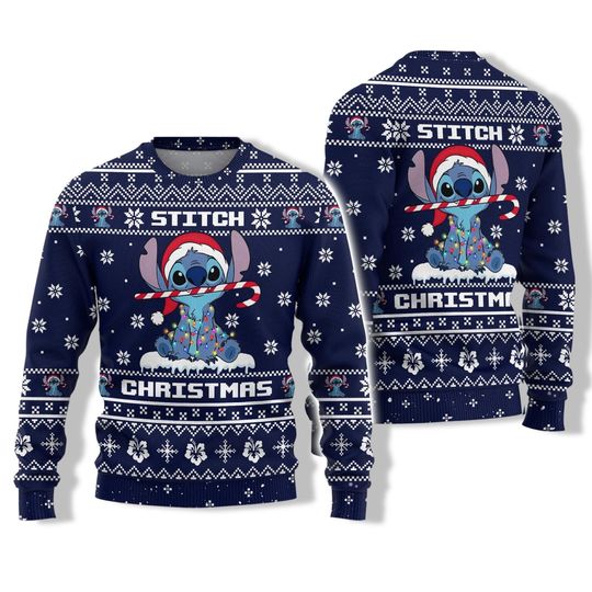 Discover Stitch Christmas Ugly Sweater, Lilo And Stitch Christmas Sweater, Disneyland Christmas, Disney Family Sweater, Winter Christmas Shirt