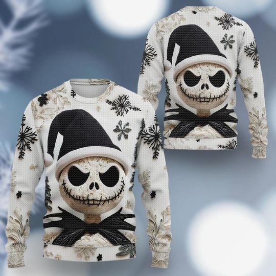 Discover Jack Skellington 3D All Over Print Sweater, Nightmare Christmas Sweater, Disney Christmas, Family Christmas, Ugly Xmas Sweater