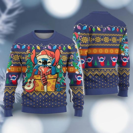 Christmas Stitch Christmas Shirt, Stitch Ugly Christmas Sweater, Disney Family Christmas Sweater, Stitch Sweater Kids, Disney Sweater