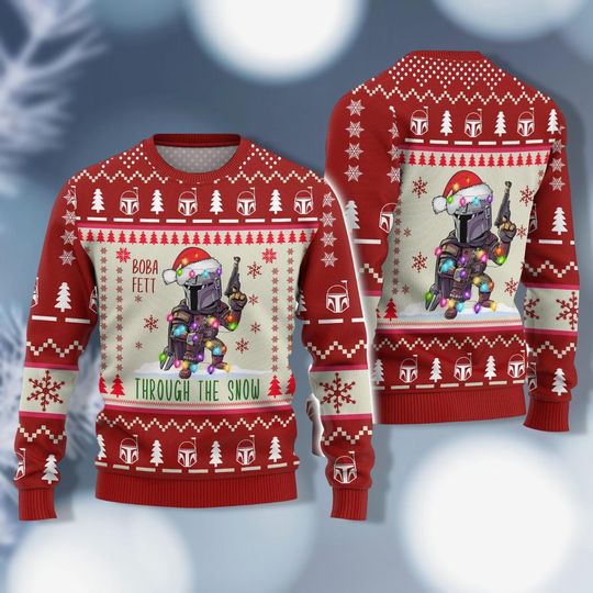 Christmas Star Wars Boba Fett Ugly Sweater, Star Wars Christmas Sweater, Disneyland Christmas, Holiday Sweater, Ugly Christmas Shirt