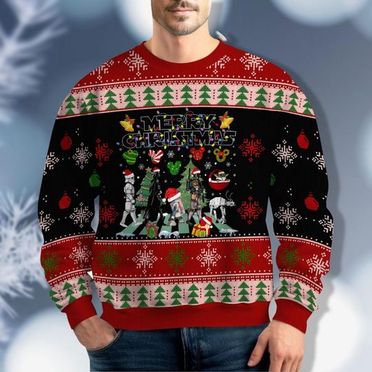 Christmas Star Wars Ugly Sweater Shirt, Abbey Road Star Wars Christmas Shirt, Disney Family Shirt, Ugly Xmas Sweater, Star Wars Shirt