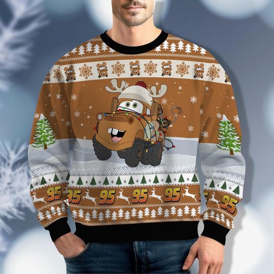 Discover Cars Christmas Ugly Sweater, Disney Pixar Cars Radiator Springs Christmas Shirt, Cars Lightning Mcqueen Christmas Shirt, Funny Sweater