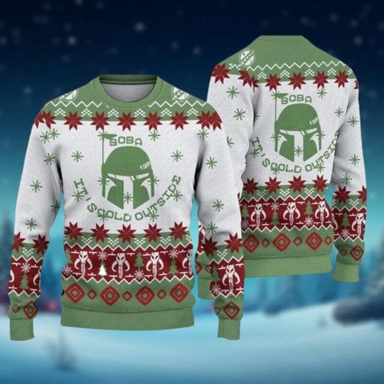 Christmas Boba Fett Ugly Sweater, Star Wars Holiday Sweater, Star Wars Xmas Shirt, Disney Holiday Party Gift, Mandalorian Sweater