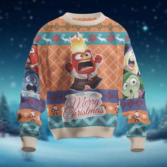Discover Anger Ugly Christmas Sweater, Inside Out Xmas Sweater, Disney Emotions Holiday Sweater, Christmas Gift For Women Men Kid, Winter Shirt