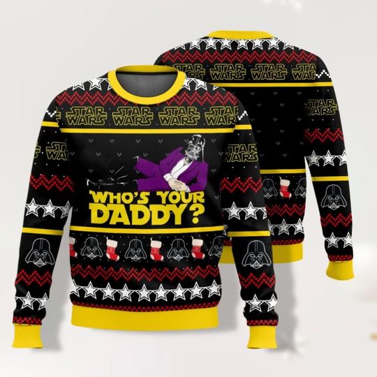 Discover Santa Darth Vader Christmas Sweater, Whos Your Daddy Darth Vader Ugly Sweater, Darth Vader Xmas, Holiday Sweater, Dad Christmas Gift