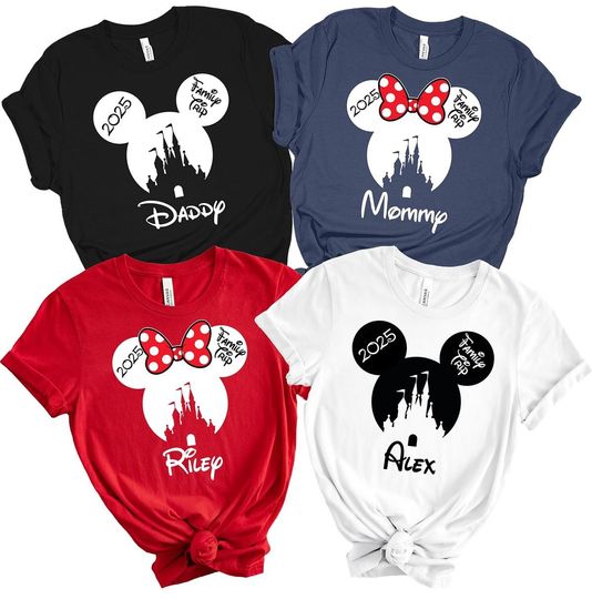 Disney Trip Family Matching Shirts, Magic Kingdom Custom Names Disney 2025